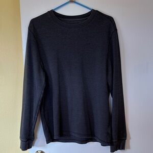 Faded Glory Charcoal Long-Sleeve Thermal Crewneck